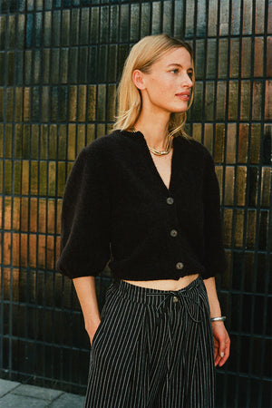 BRANDO WOLLCARDIGAN BRAUN