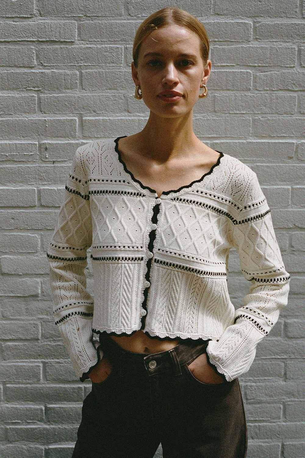 TESSA CARDIGAN GEBROCHENES WEISS