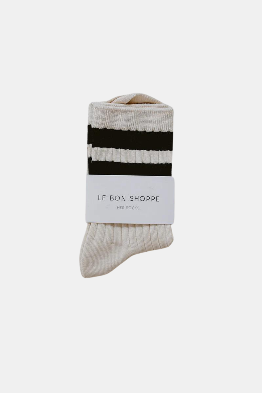 LE BON SHOPPE SKARPETKI HER VARSITY CREAM BLACK