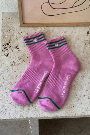 GIRLFRIEND SOCKS ROSE PINK + HEART