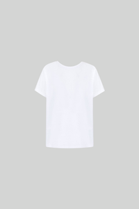 T SHIRT V-BACK  BIAŁY