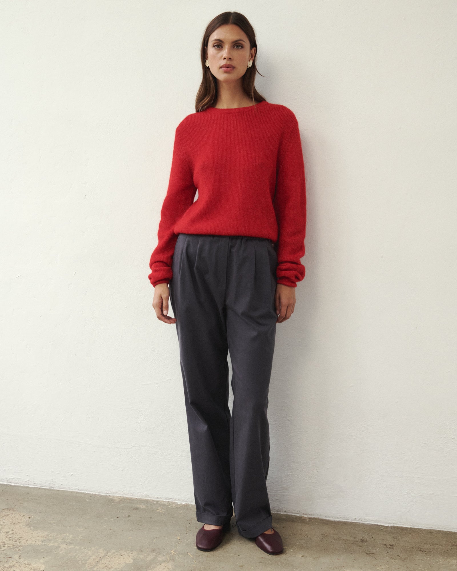 SWETER WEŁNIANY PALM RED