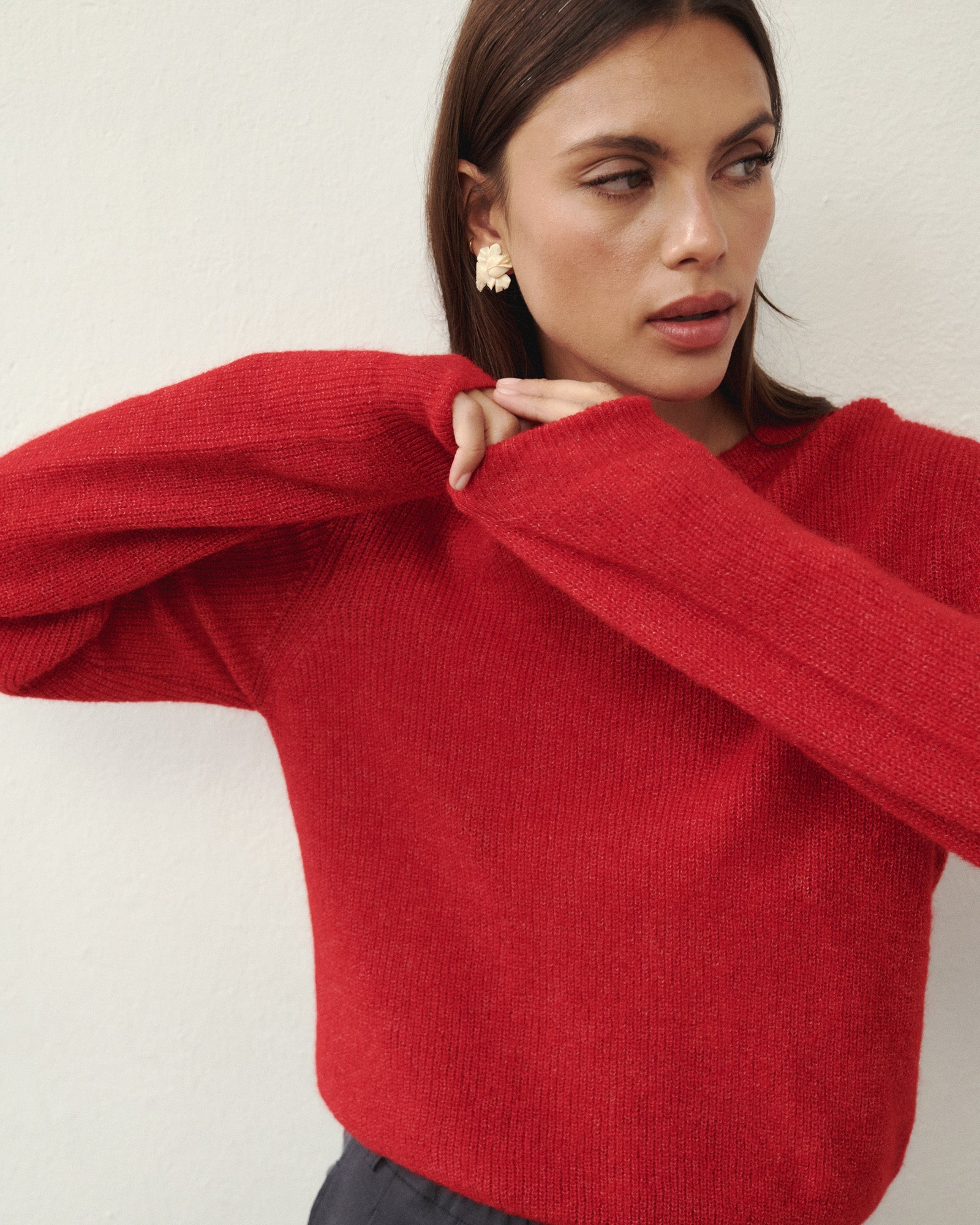 SWETER WEŁNIANY PALM RED