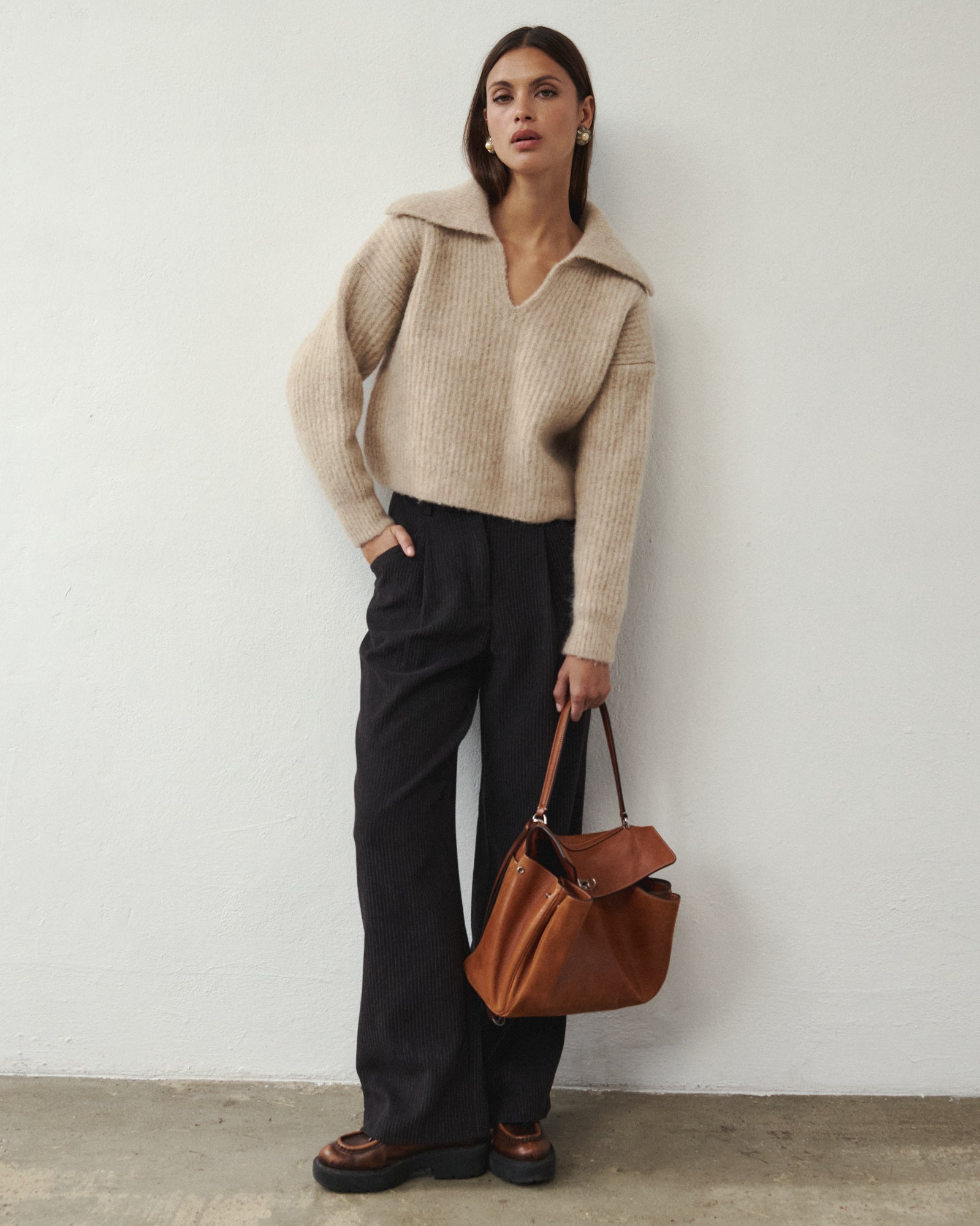 ODETTE WOOLEN SWEATER BEIGE