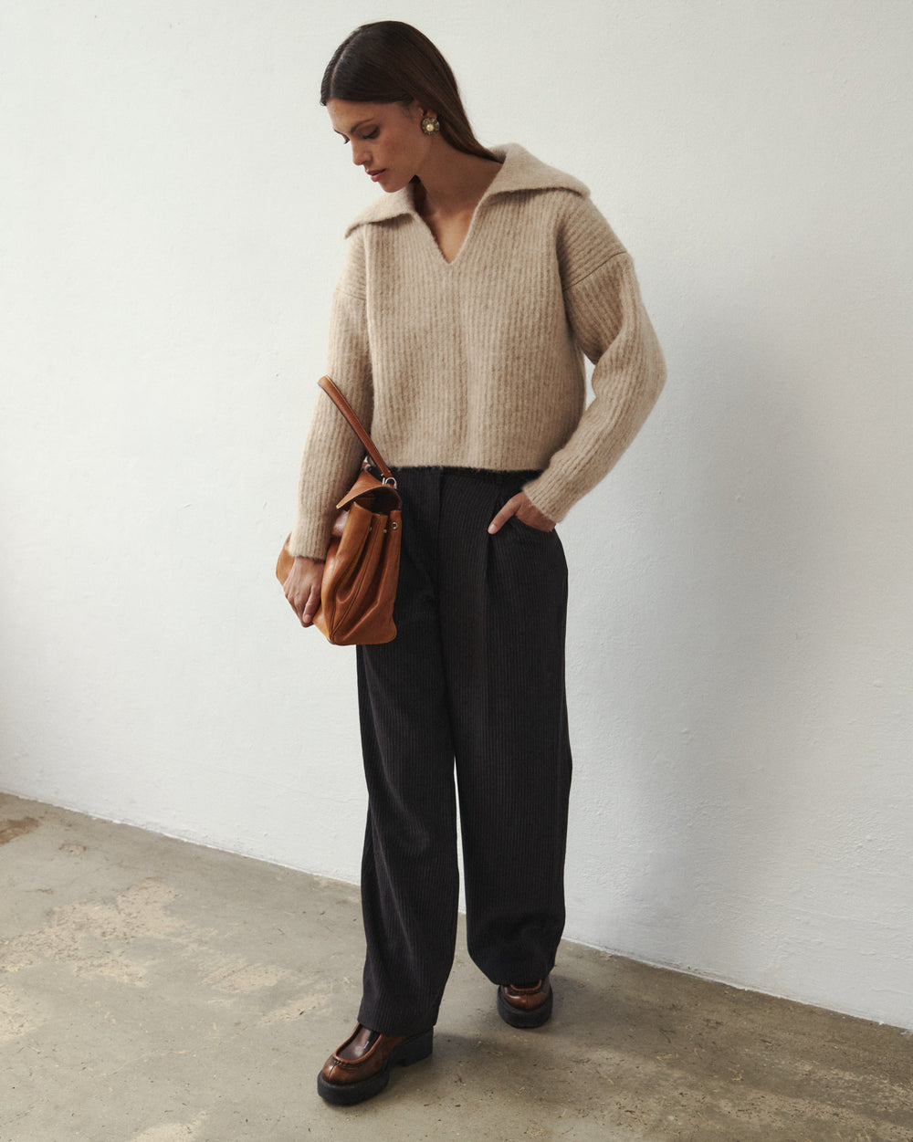 ODETTE WOOLEN SWEATER BEIGE