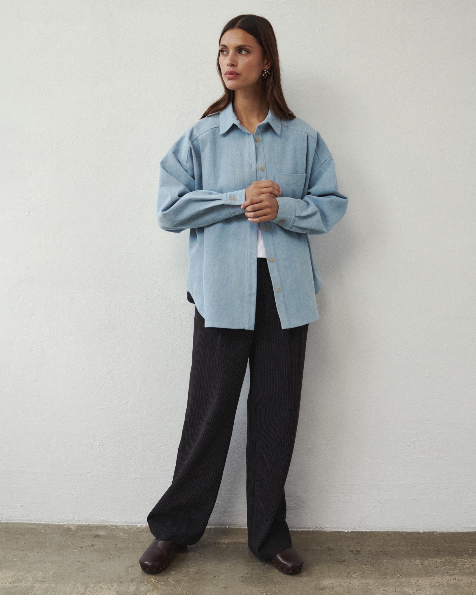 HOLLY OVERSIZED DENIM SHIRT LIGHT BLUE