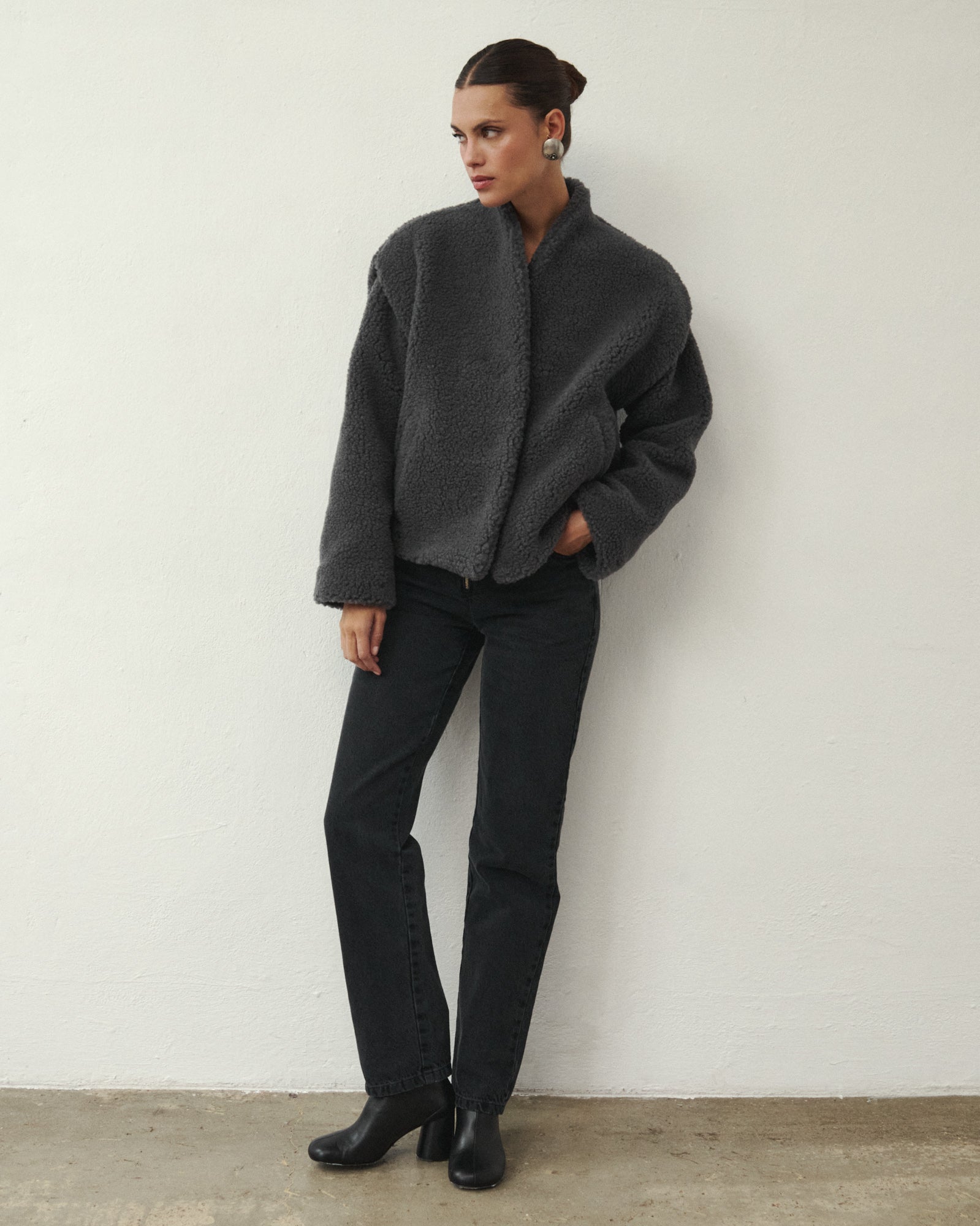 CHERIE WOOLEN JACKET GRAPHITE