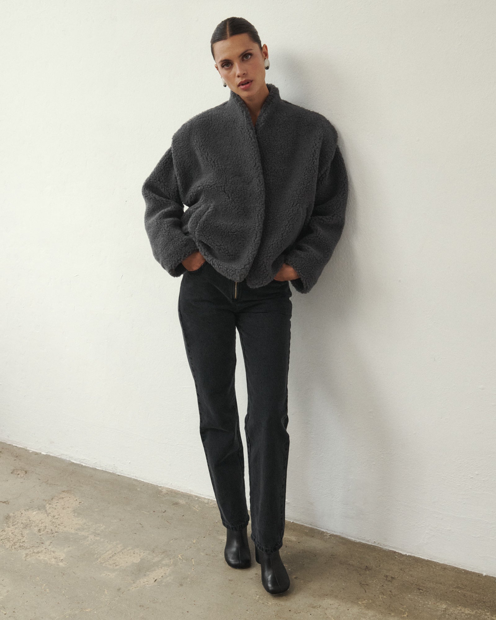 VESTE EN LAINE CHERIE GRAPHITE