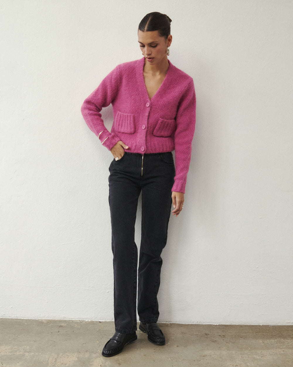 GETTY WOOLEN CARDIGAN PINK