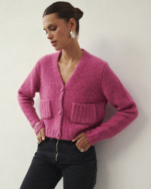 GETTY WOOLEN CARDIGAN PINK