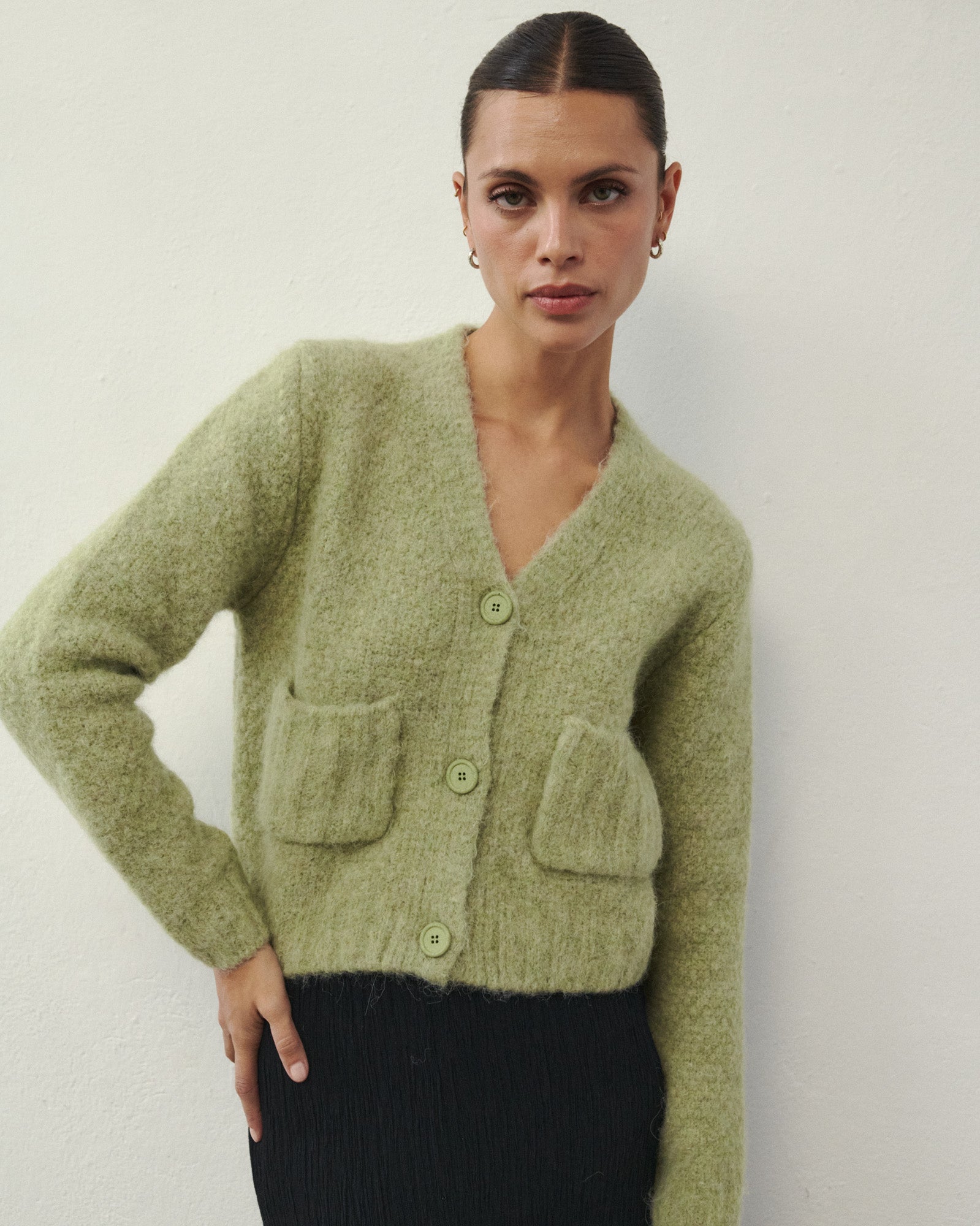GETTY WOOLEN CARDIGAN GREEN