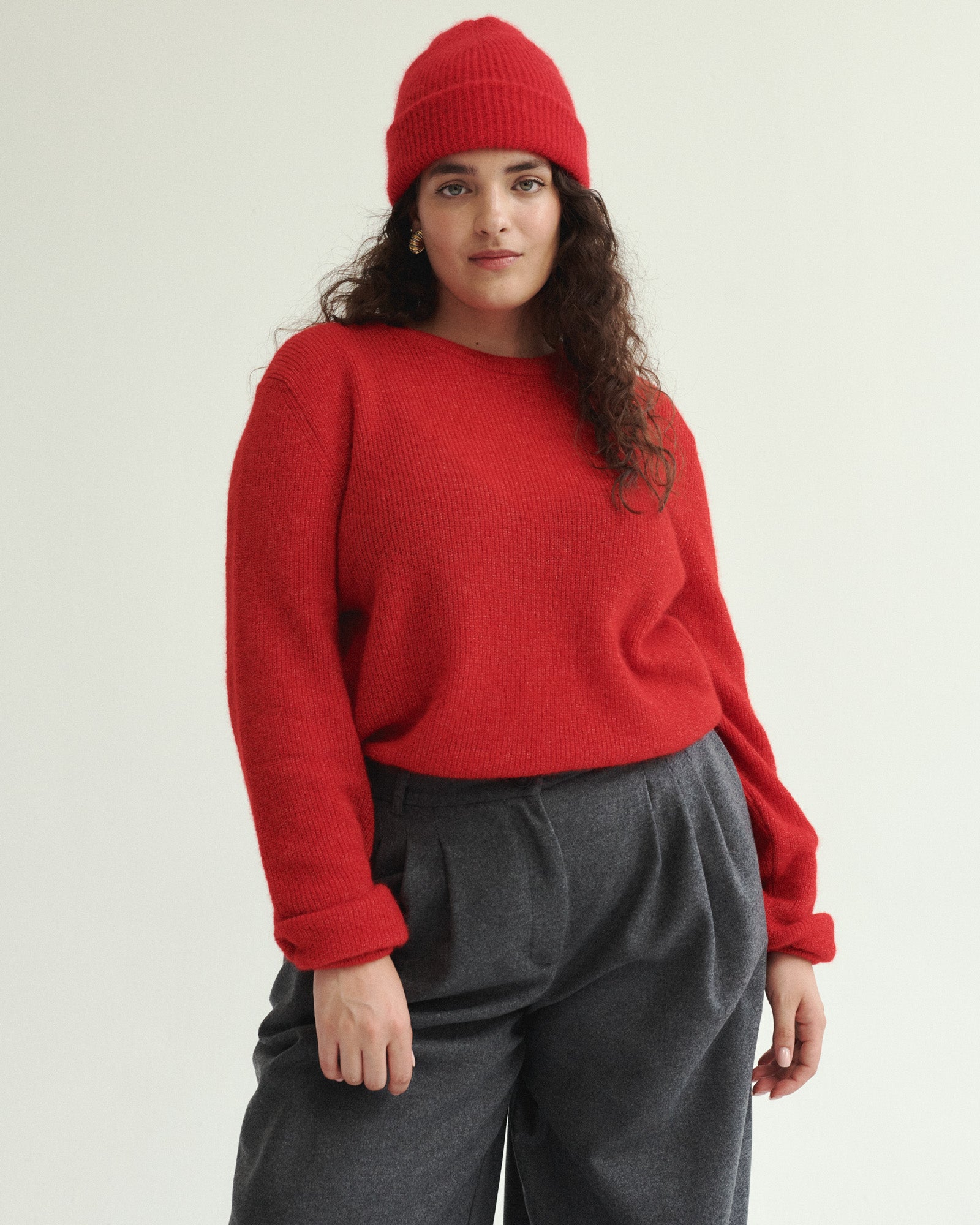 SWETER WEŁNIANY PALM RED