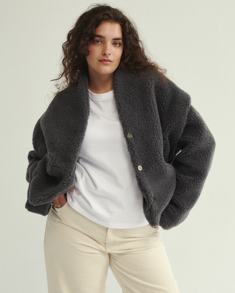 VESTE EN LAINE CHERIE GRAPHITE