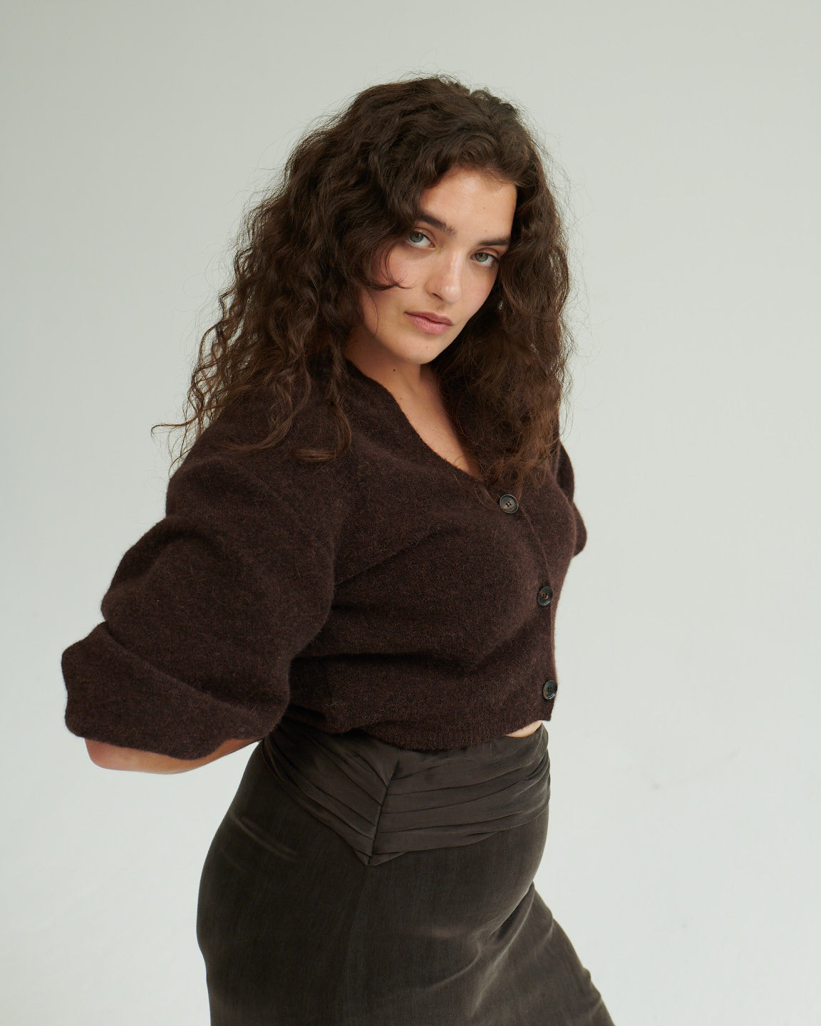 BRANDO WOLLCARDIGAN BRAUN