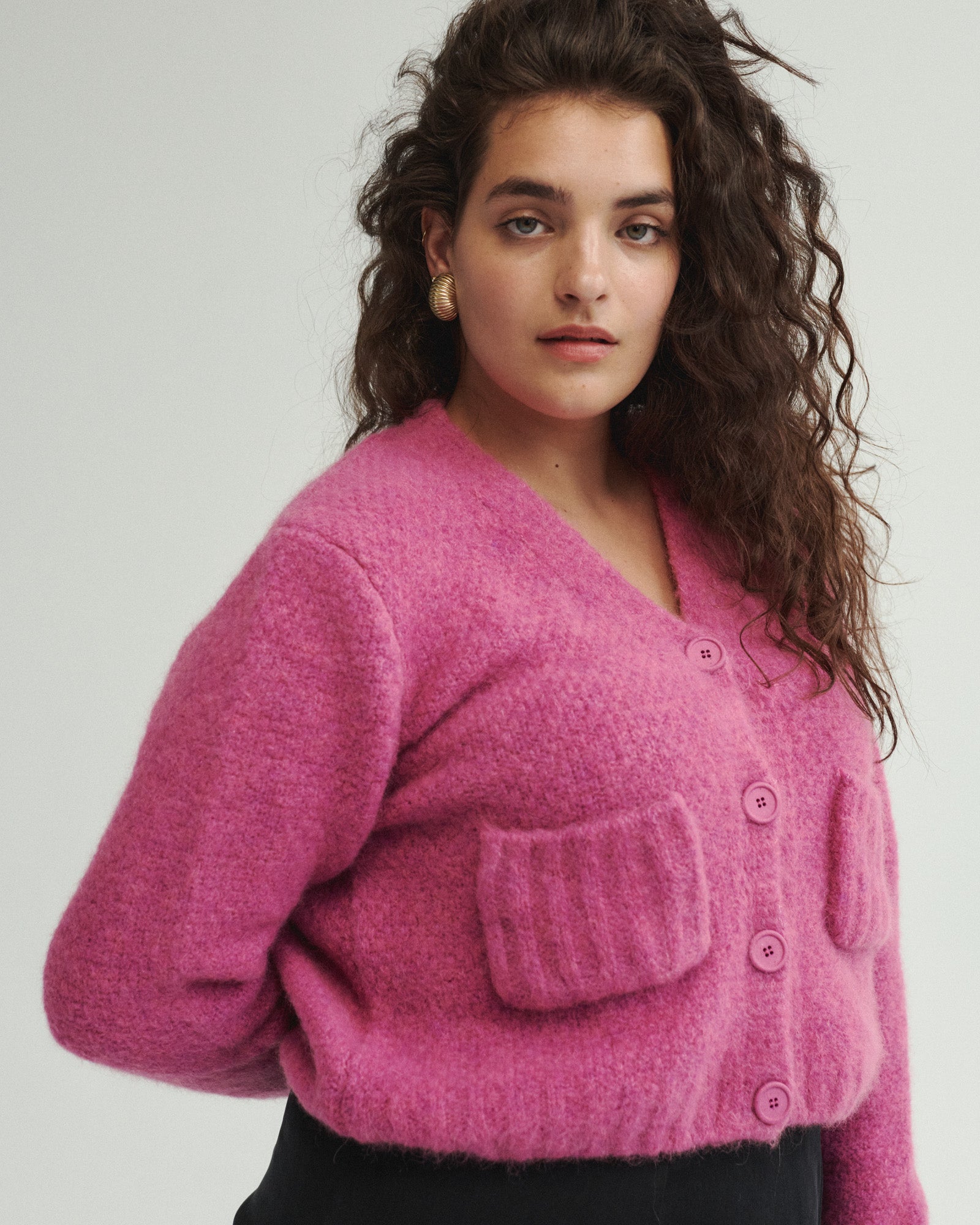 GETTY WOOLEN CARDIGAN PINK