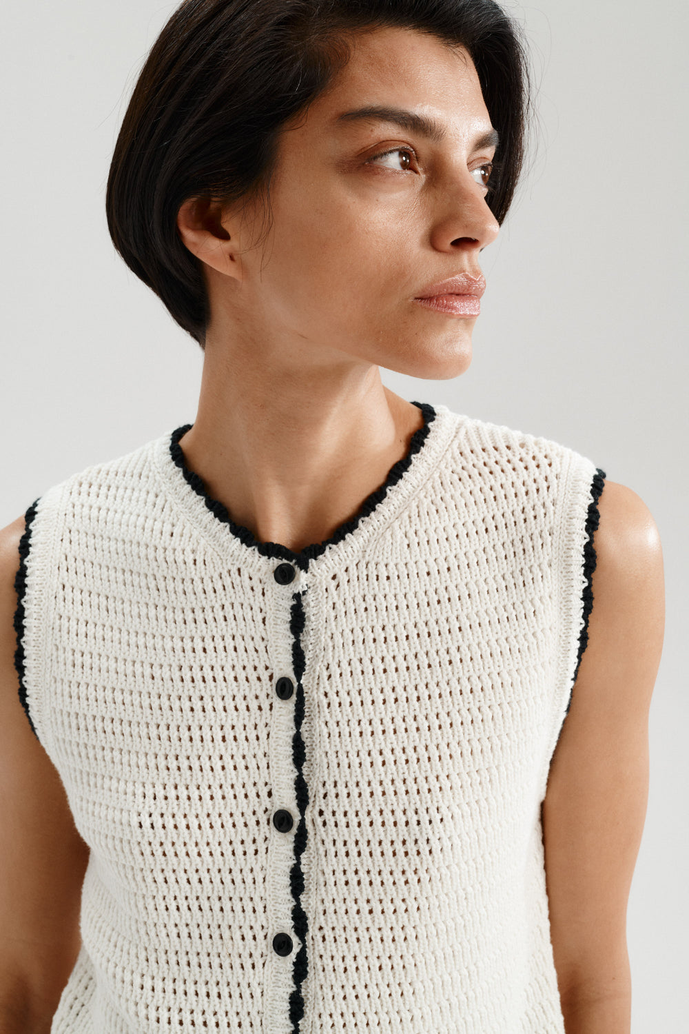 CAMEO KNITTED TOP ECRU