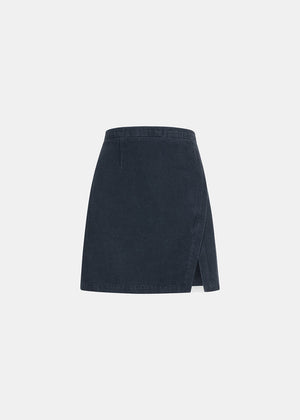 TRICK DENIM SKIRT BLACK