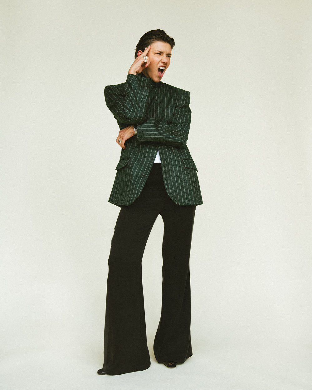WAY WOOLEN JACKET STRIPES GREEN