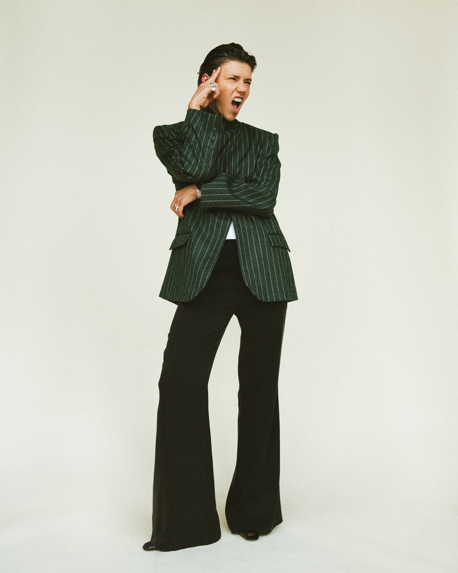 WAY WOOLEN JACKET STRIPES GREEN