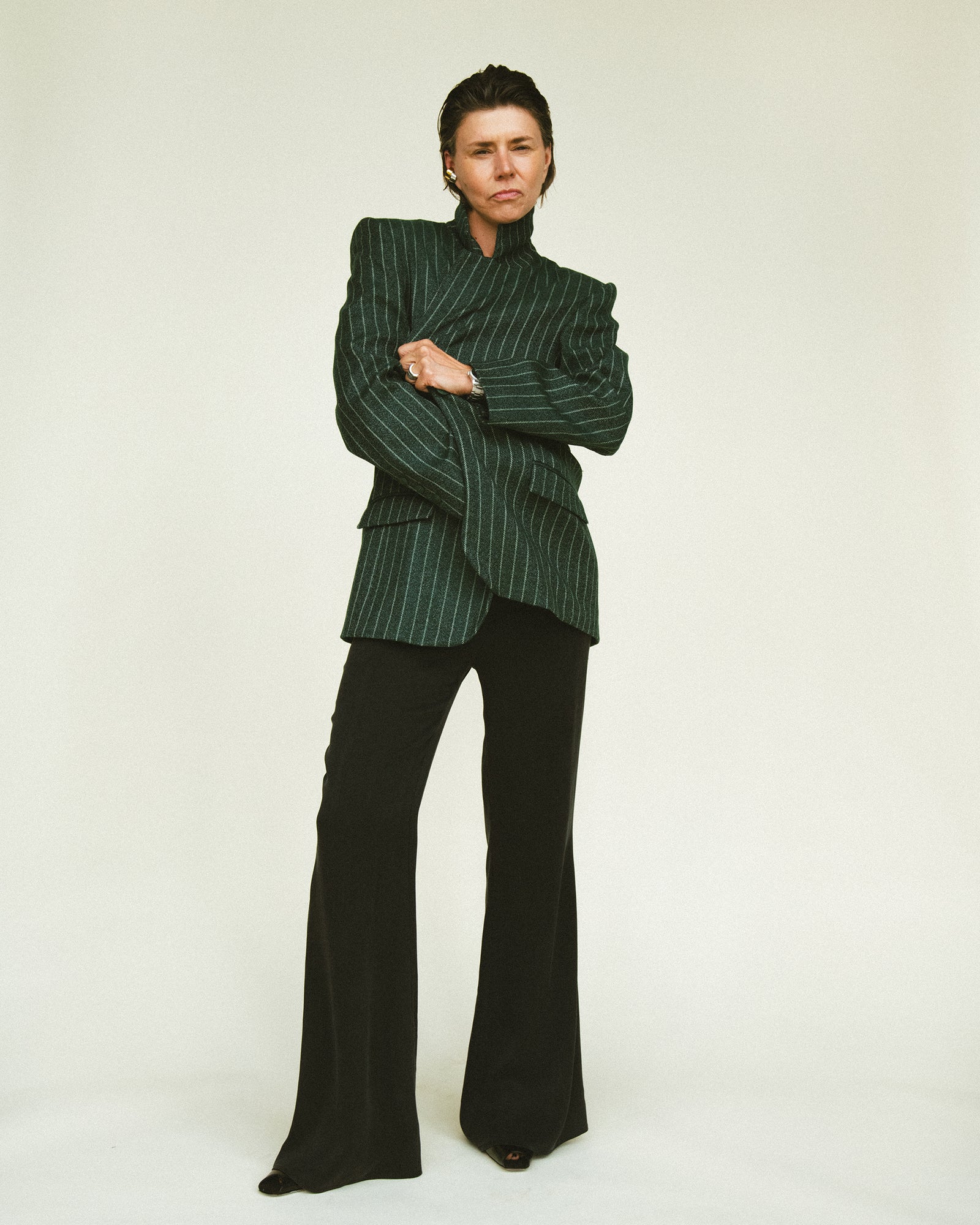 WAY WOOLEN JACKET STRIPES GREEN