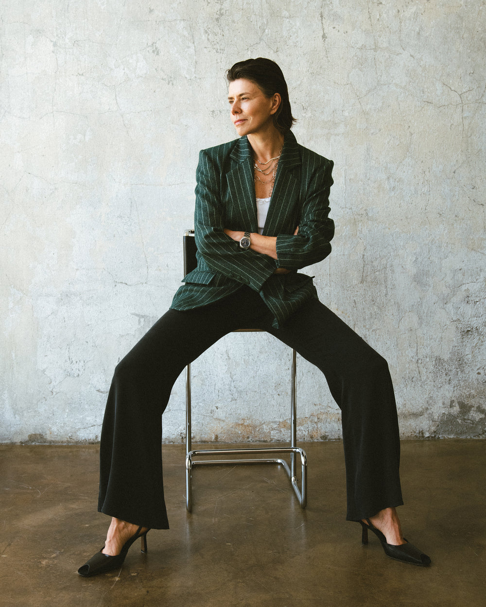 WAY WOOLEN JACKET STRIPES GREEN