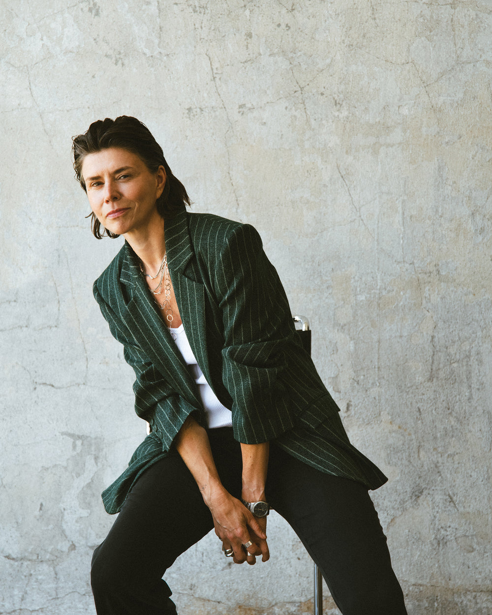 WAY WOOLEN JACKET STRIPES GREEN