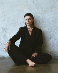 ELLIS WOOLEN JACKET STRIPES BLACK