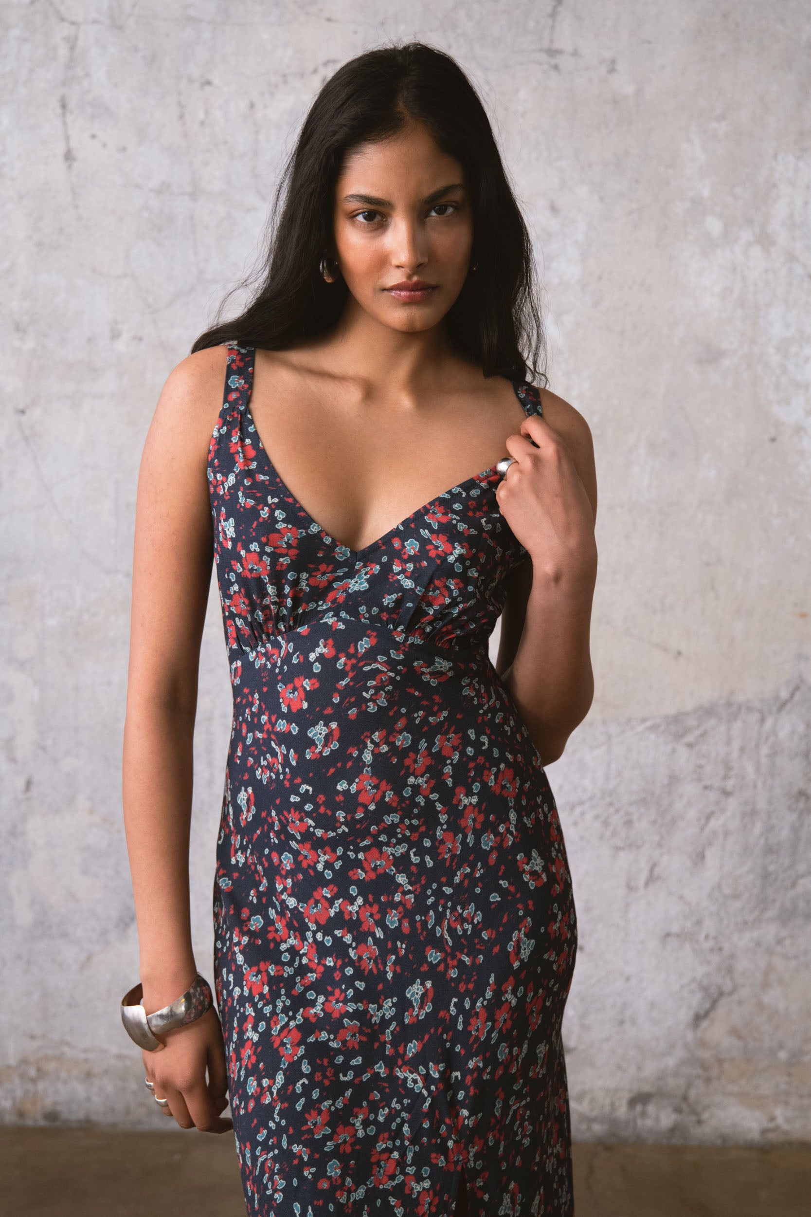 fig maxi dress Daska Exclusive High Neck Maxi Dress in deep fig-Purple