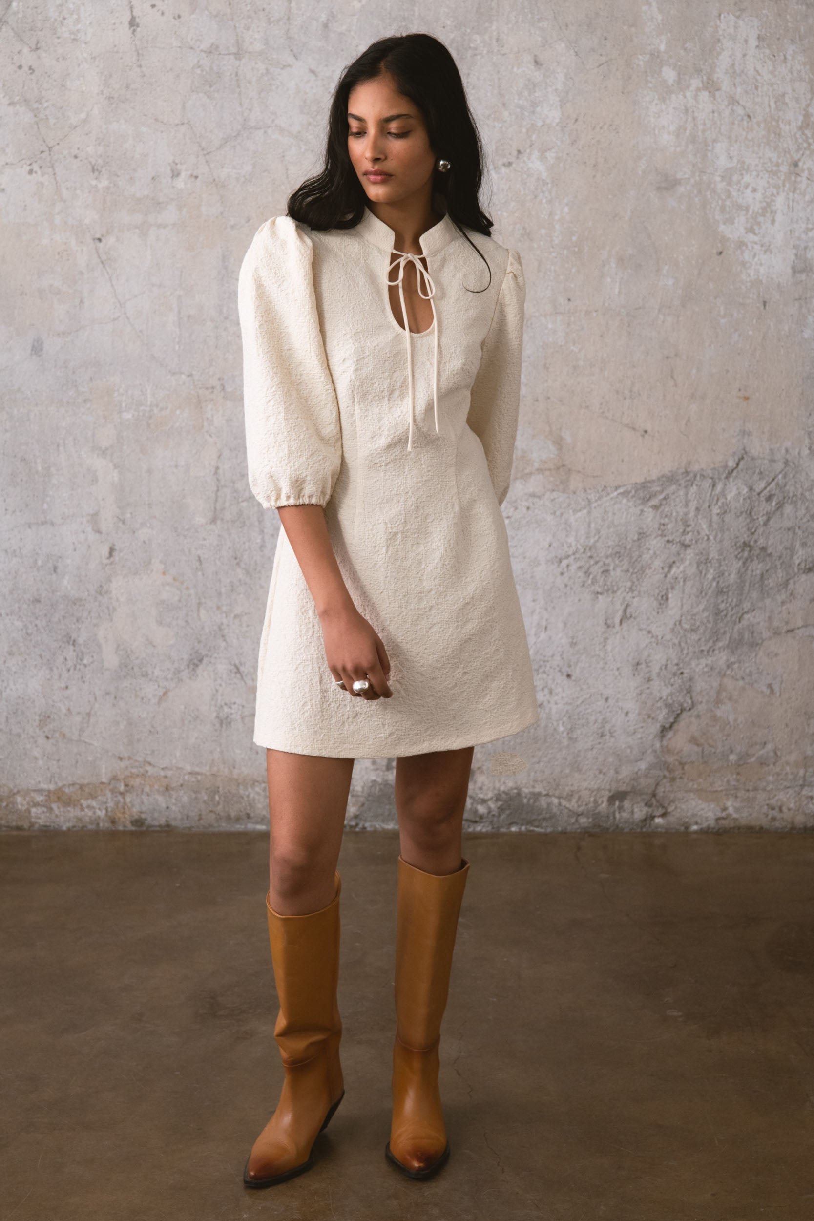 SIMONE MINI DRESS ECRU