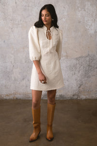 ROBE MINI SIMONE ÉCRU