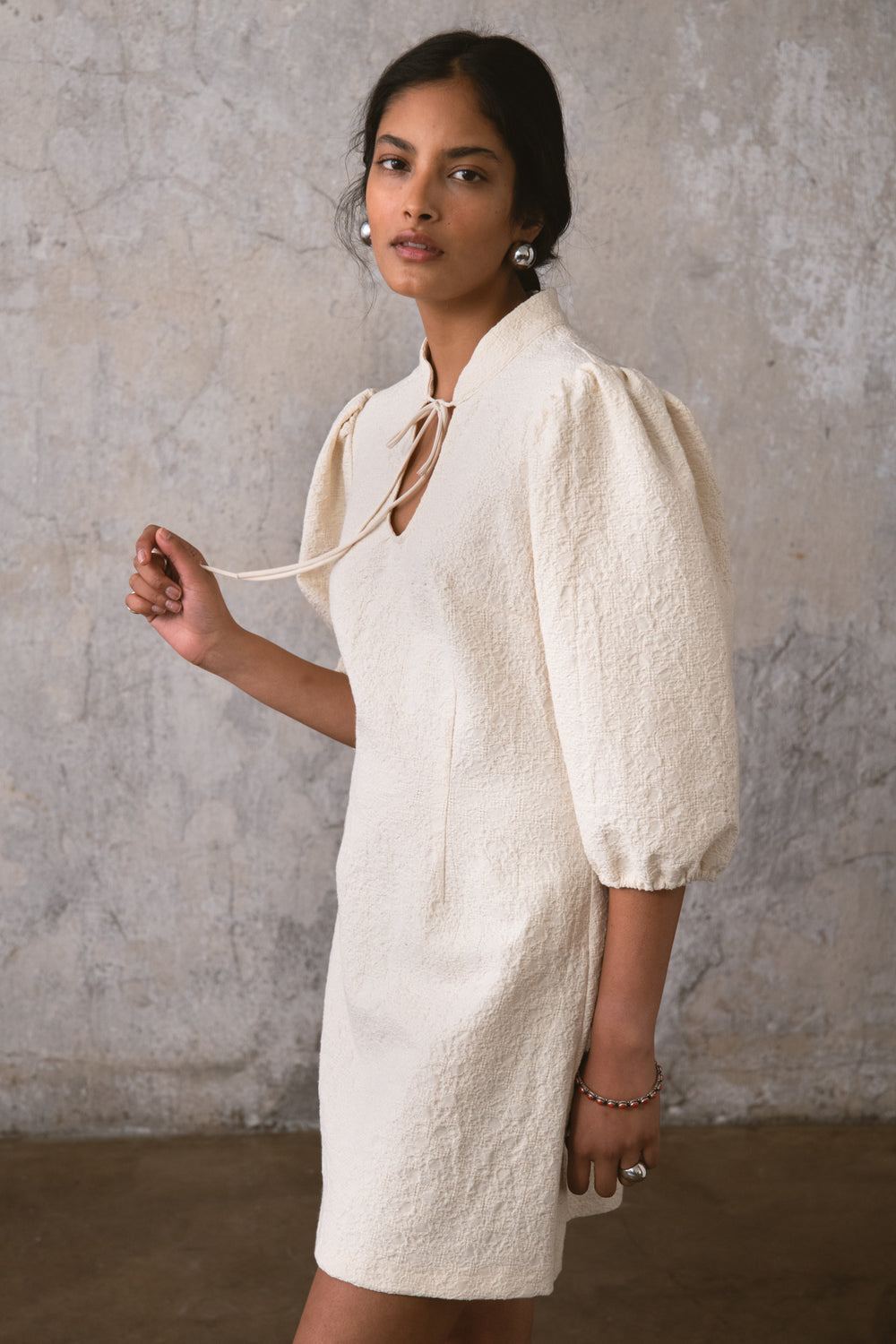 ROBE MINI SIMONE ÉCRU