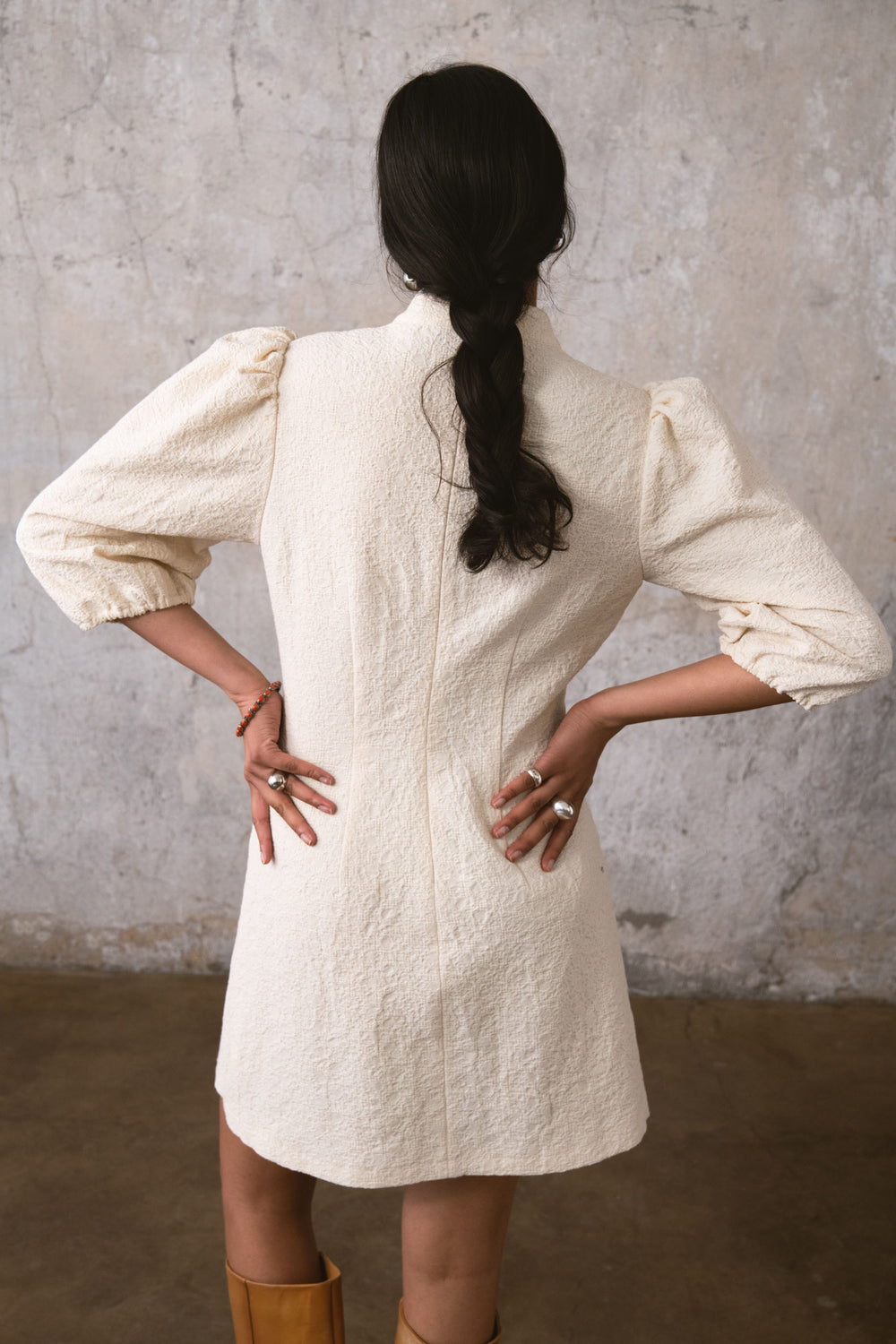 ROBE MINI SIMONE ÉCRU