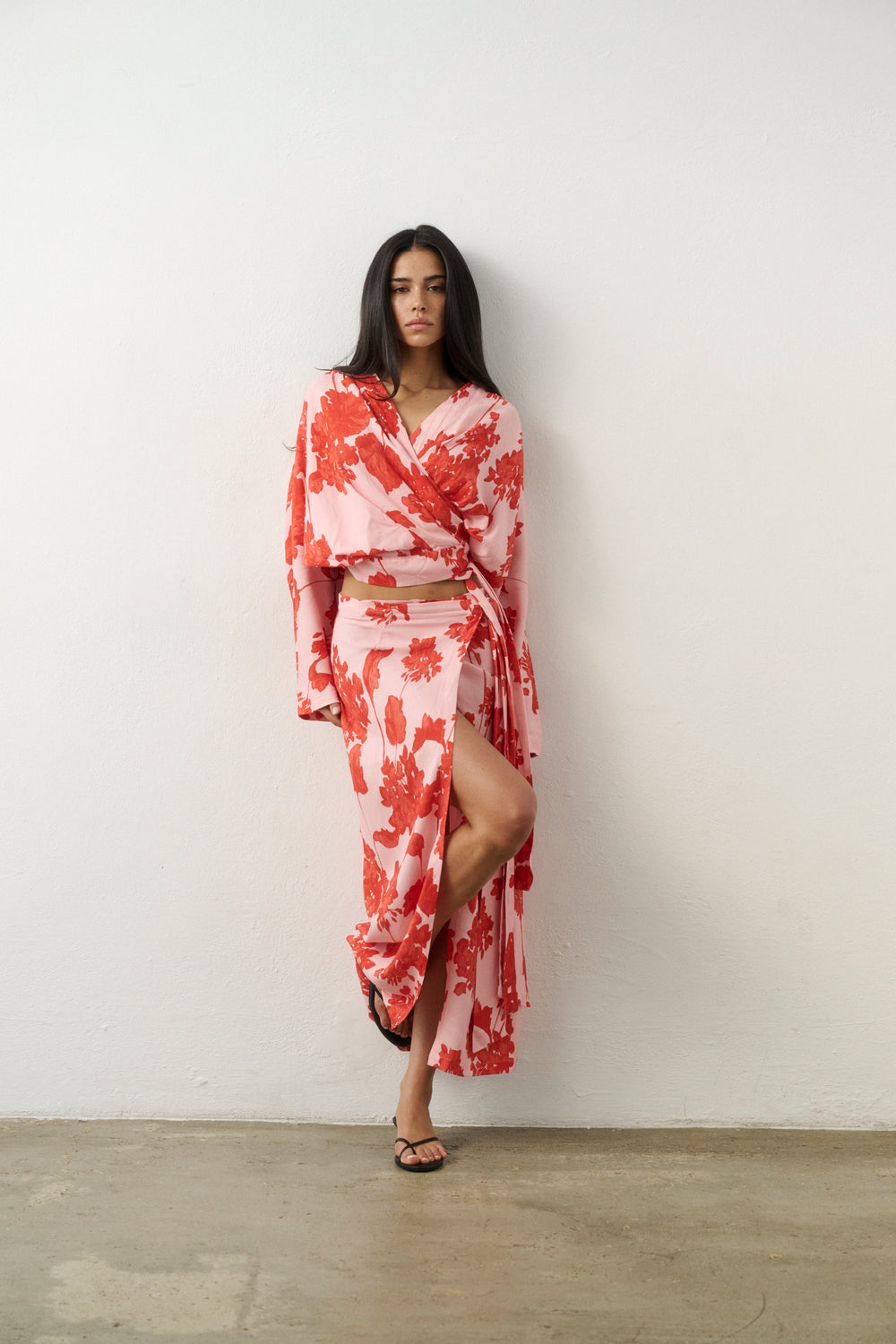 LISA MAXI SKIRT CORAL BLOOM