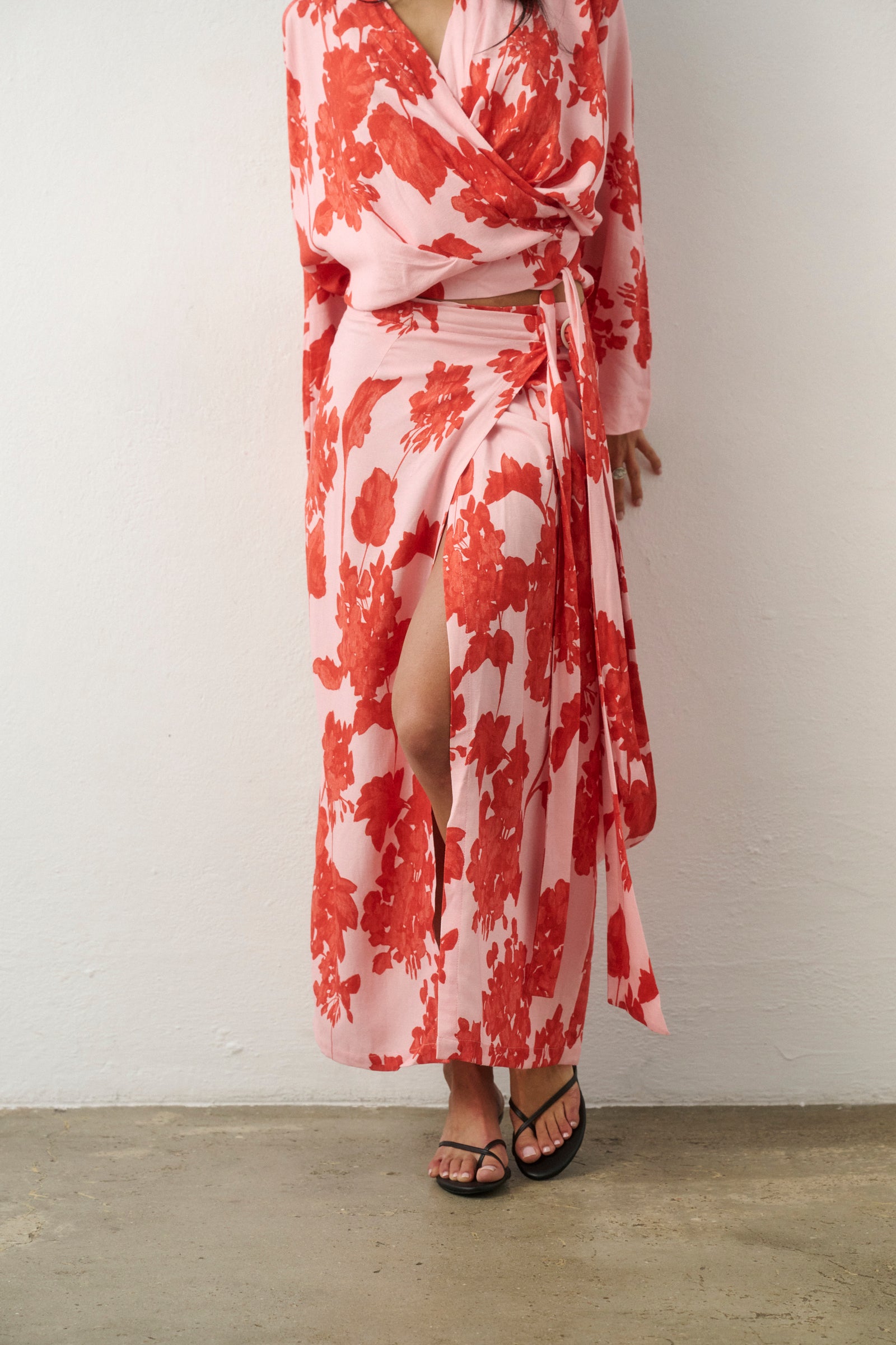 LISA MAXI SKIRT CORAL BLOOM