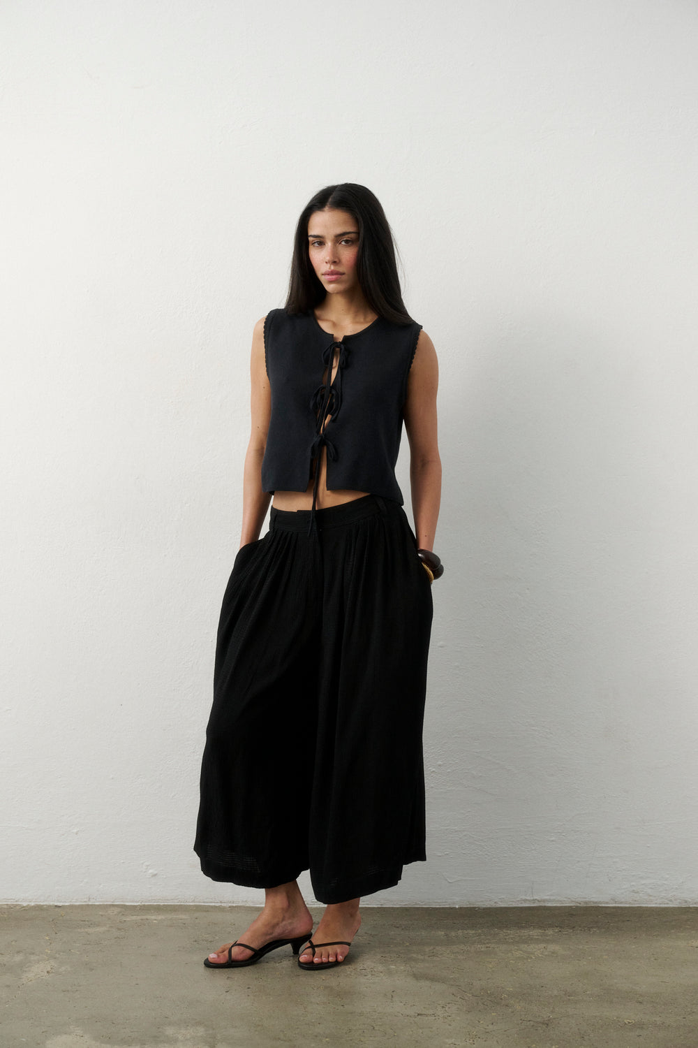 SPODNIE PALAZZO BLACK