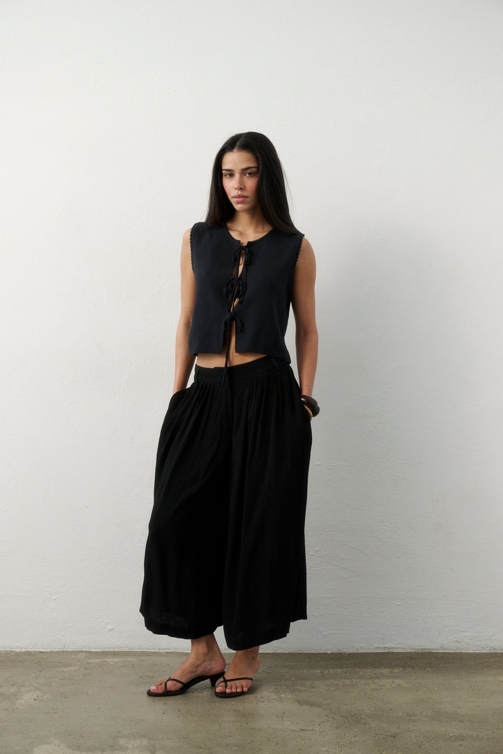 SPODNIE PALAZZO BLACK