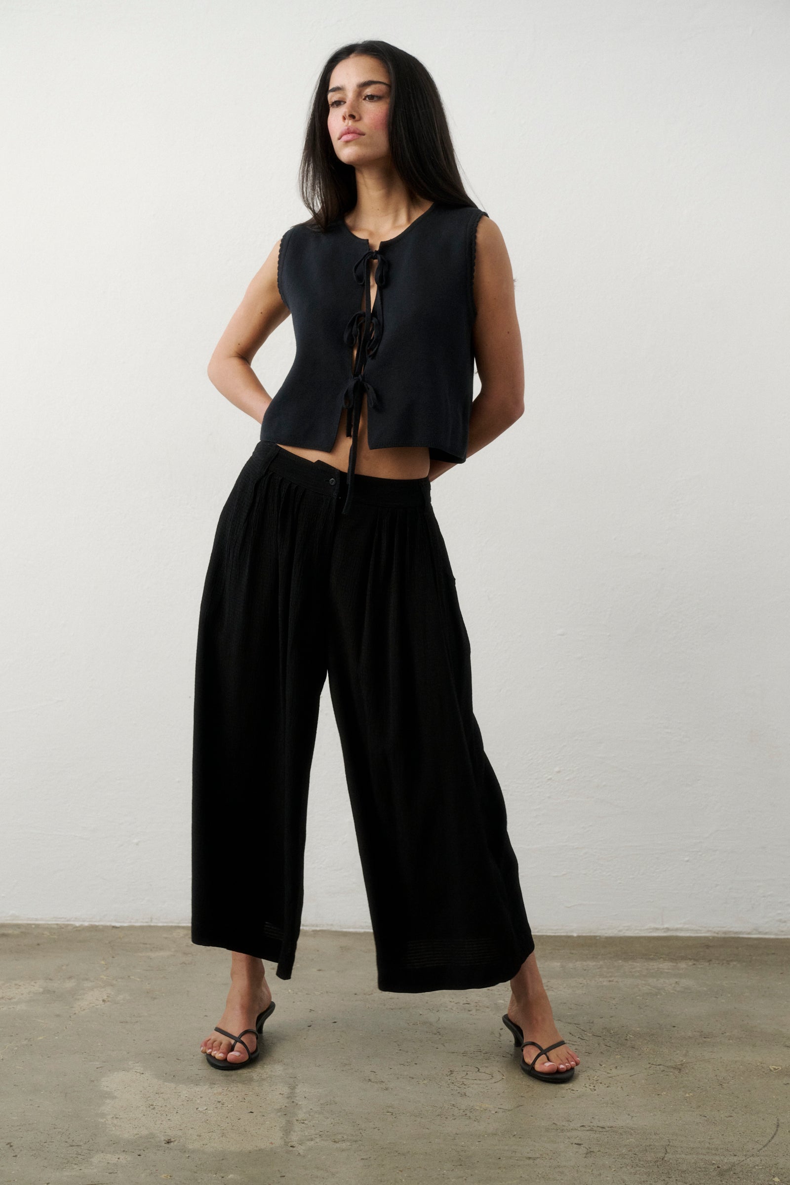 SPODNIE PALAZZO BLACK