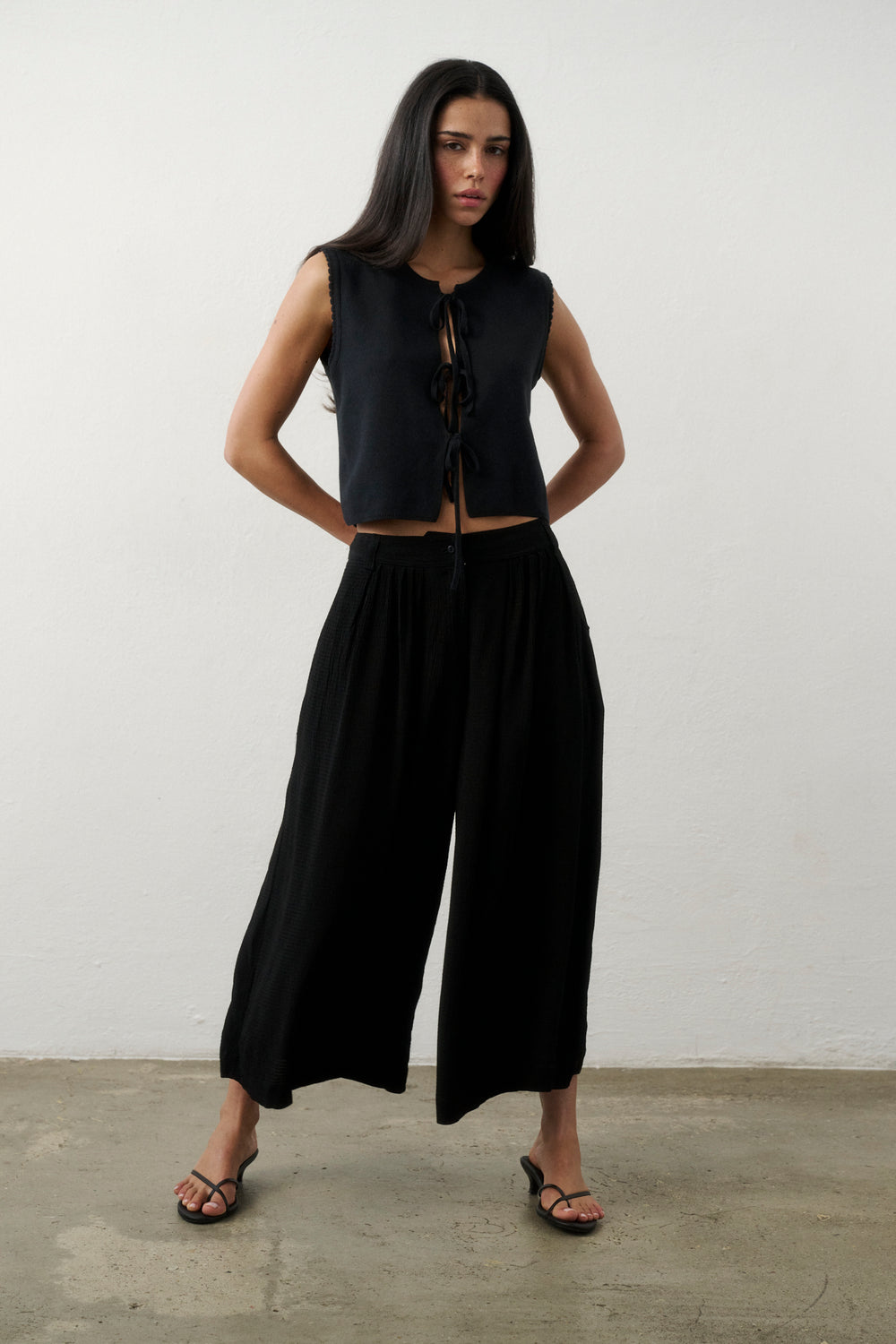 SPODNIE PALAZZO BLACK