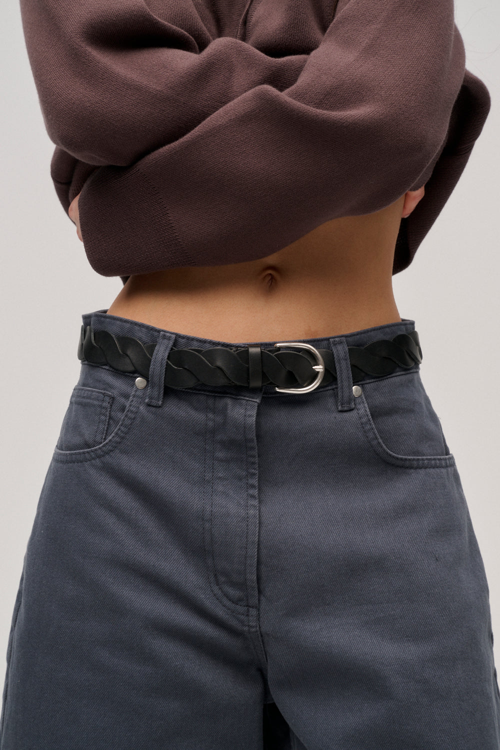 BERMUDY JEANSOWE JUST WIDE GRAPHITE