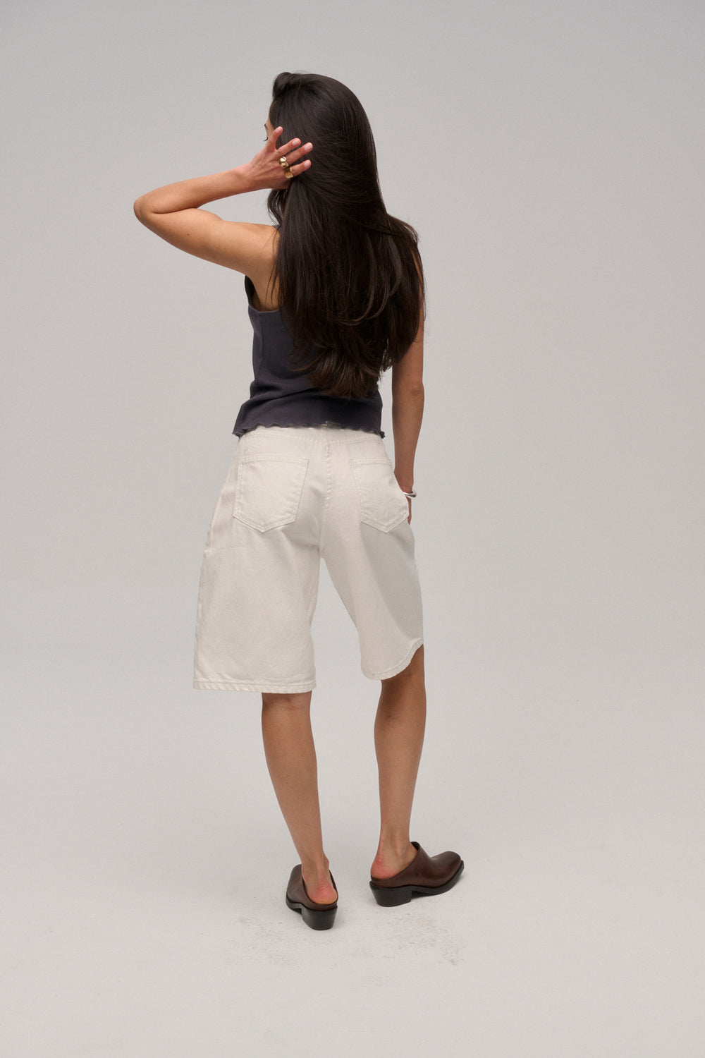 JUST WIDE JEANS SHORTS WEISS