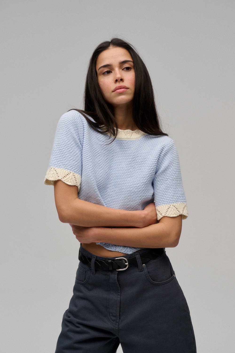 MILKY KNITTED TOP BLUE