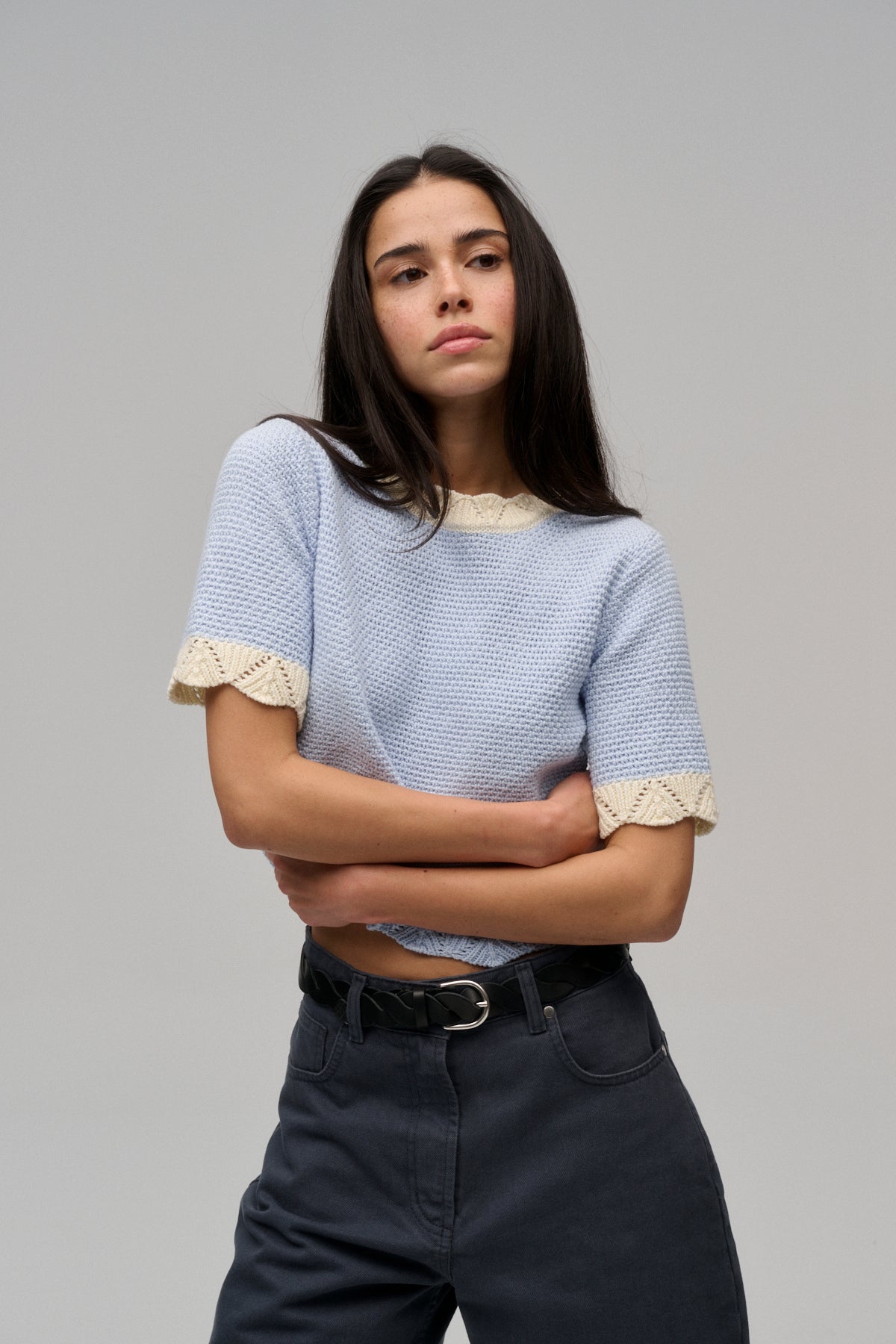 MILKY KNITTED TOP BLUE