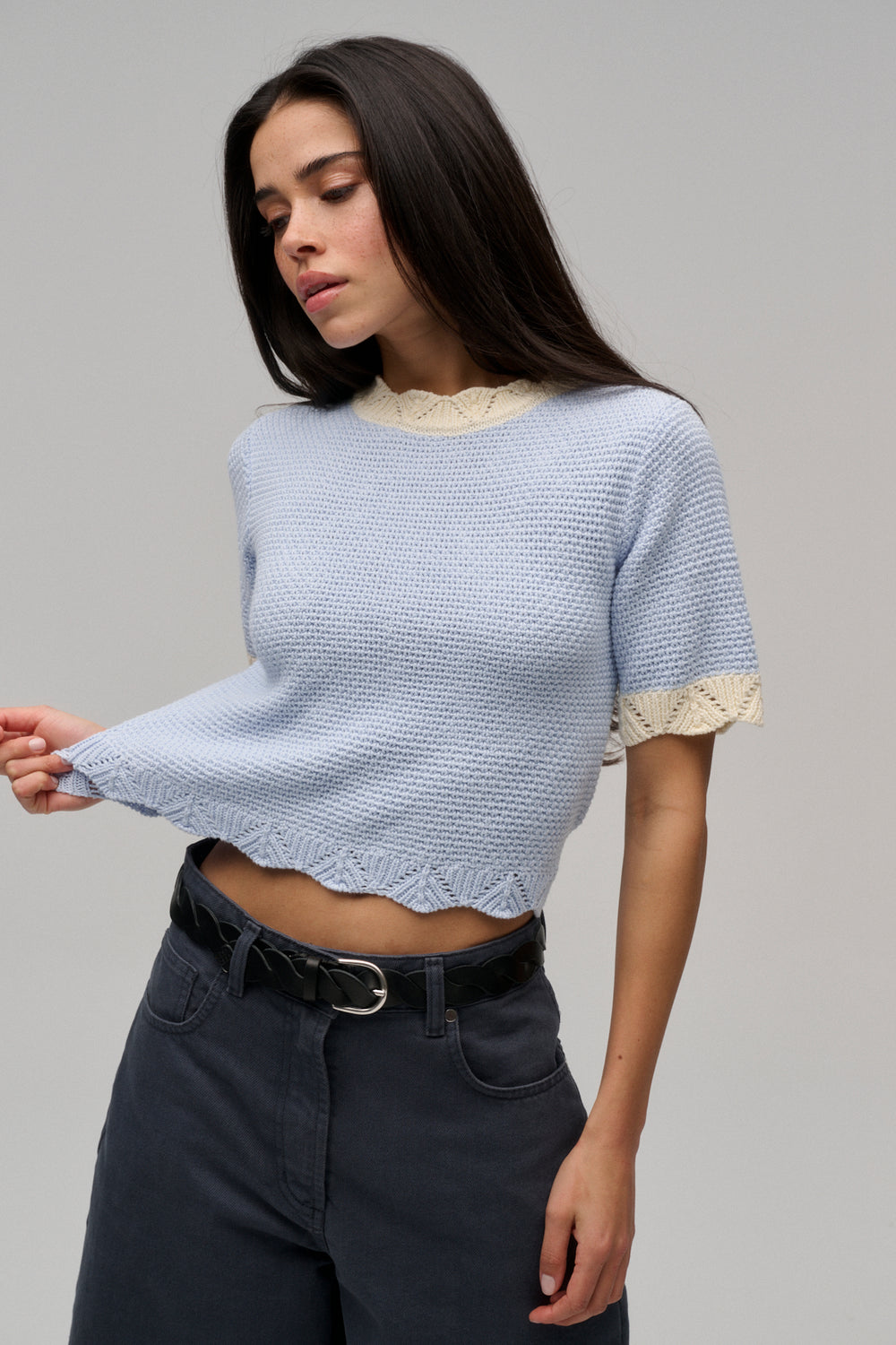 MILKY KNITTED TOP BLUE