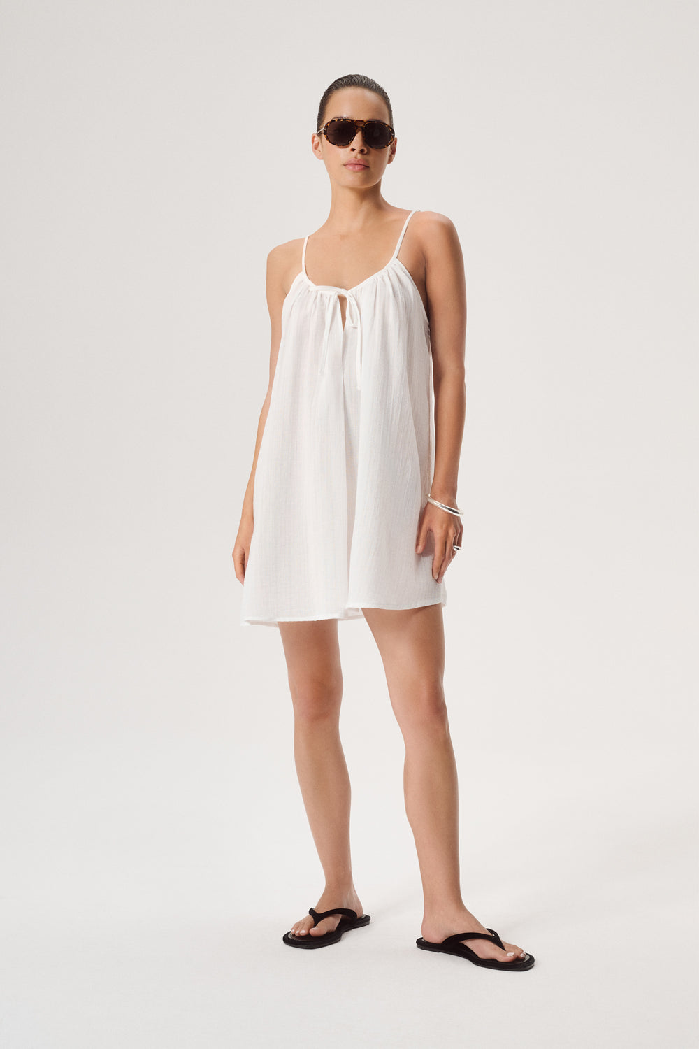 SILVER WHITE MINI KLEID