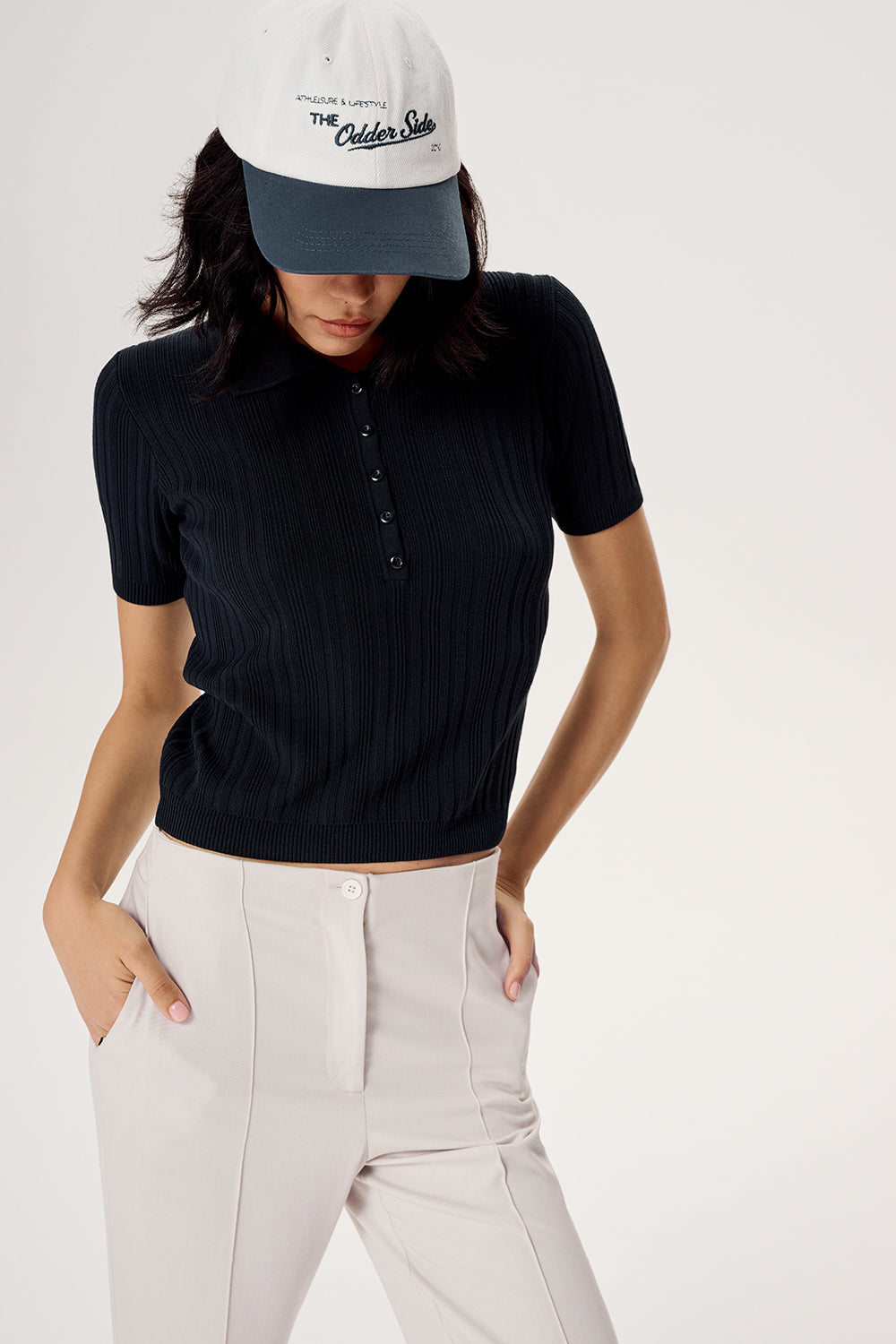 TOP DZIANINOWY TRICOT NAVY