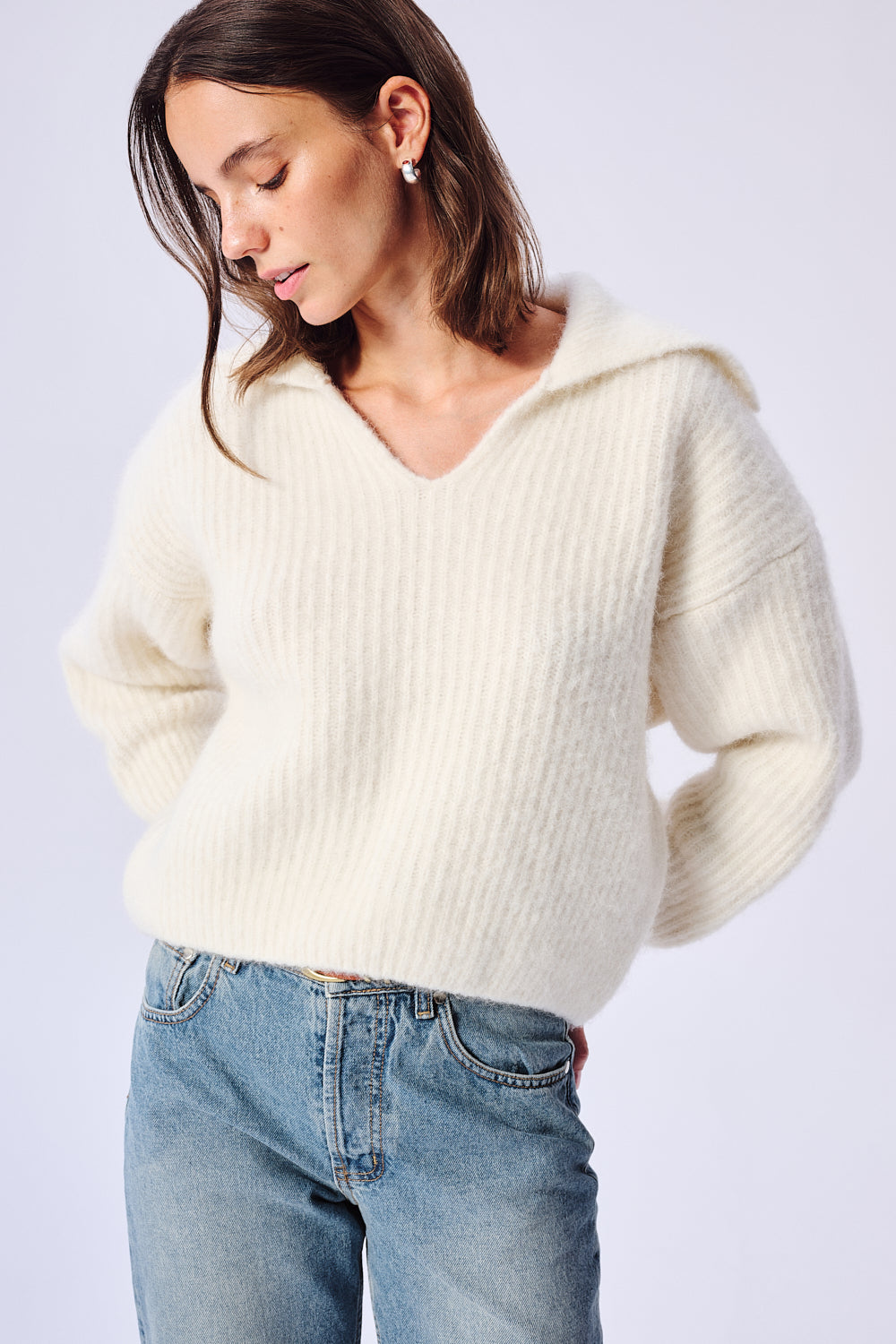 SWETER WEŁNIANY ODETTE ECRU