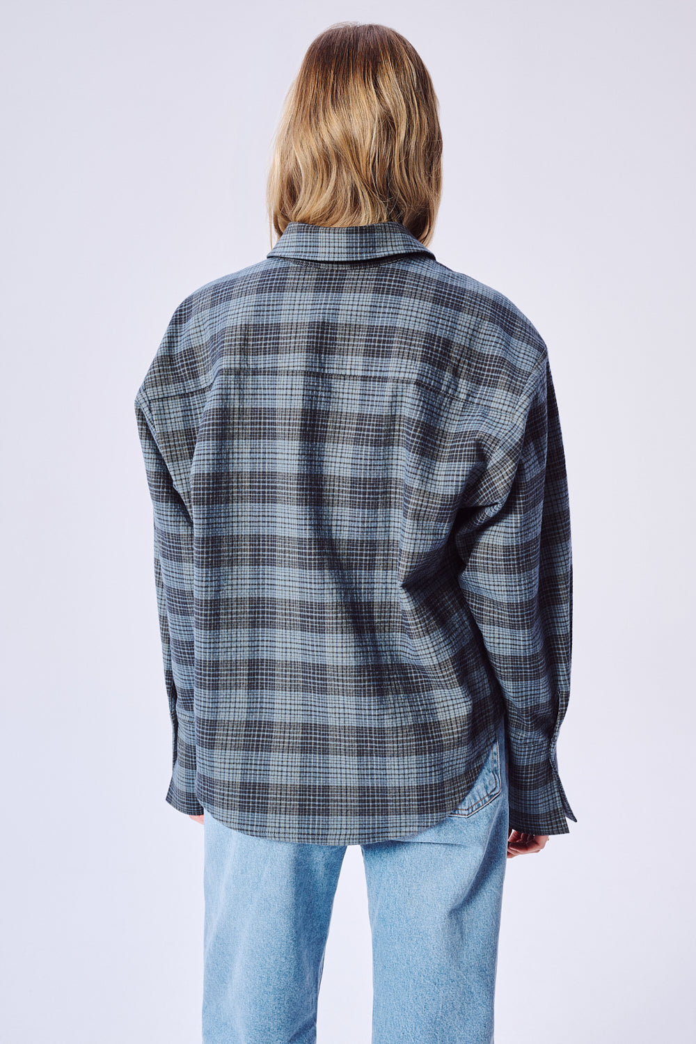 CHEMISE EN FLANELLE À CARREAUX RANCH BLEUE