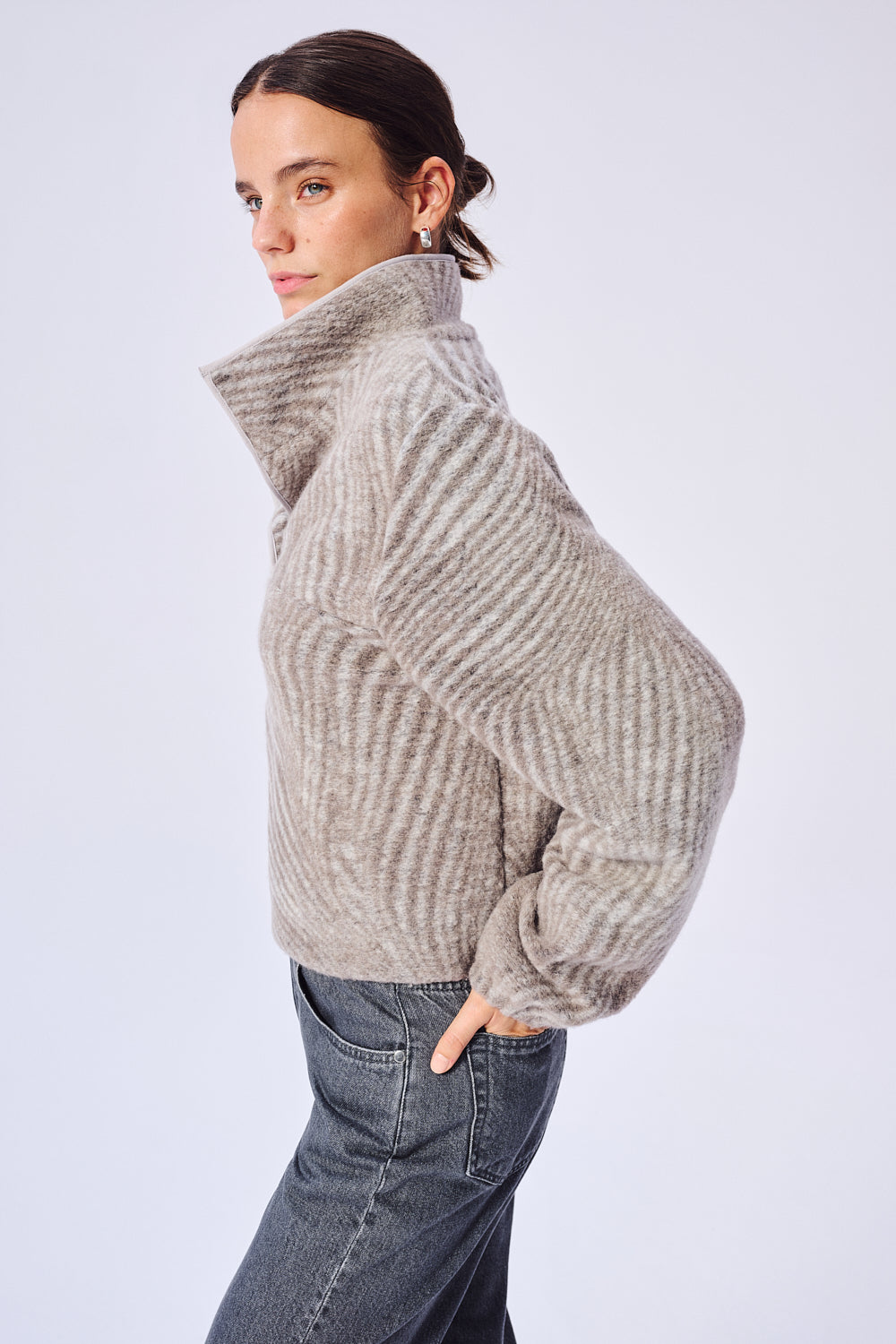 BLUZA WEŁNIANA PIU GREY