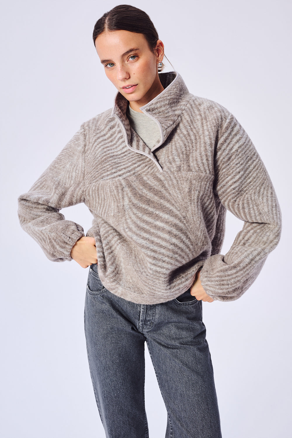 BLUZA WEŁNIANA PIU GREY