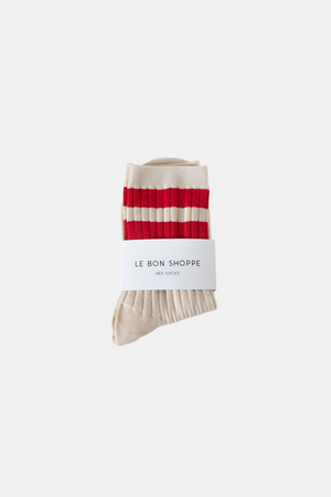 LE BON SHOPPE SOCKS HER VARSITY RED